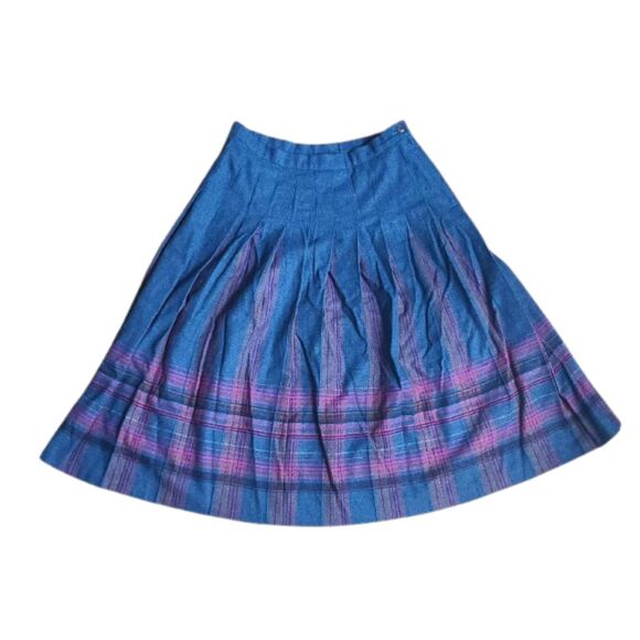 Vintage Pendleton Cowgirl Western Prairie Plaid Drop Waist Wool Skirt MEDIUM - Picture 1 of 11